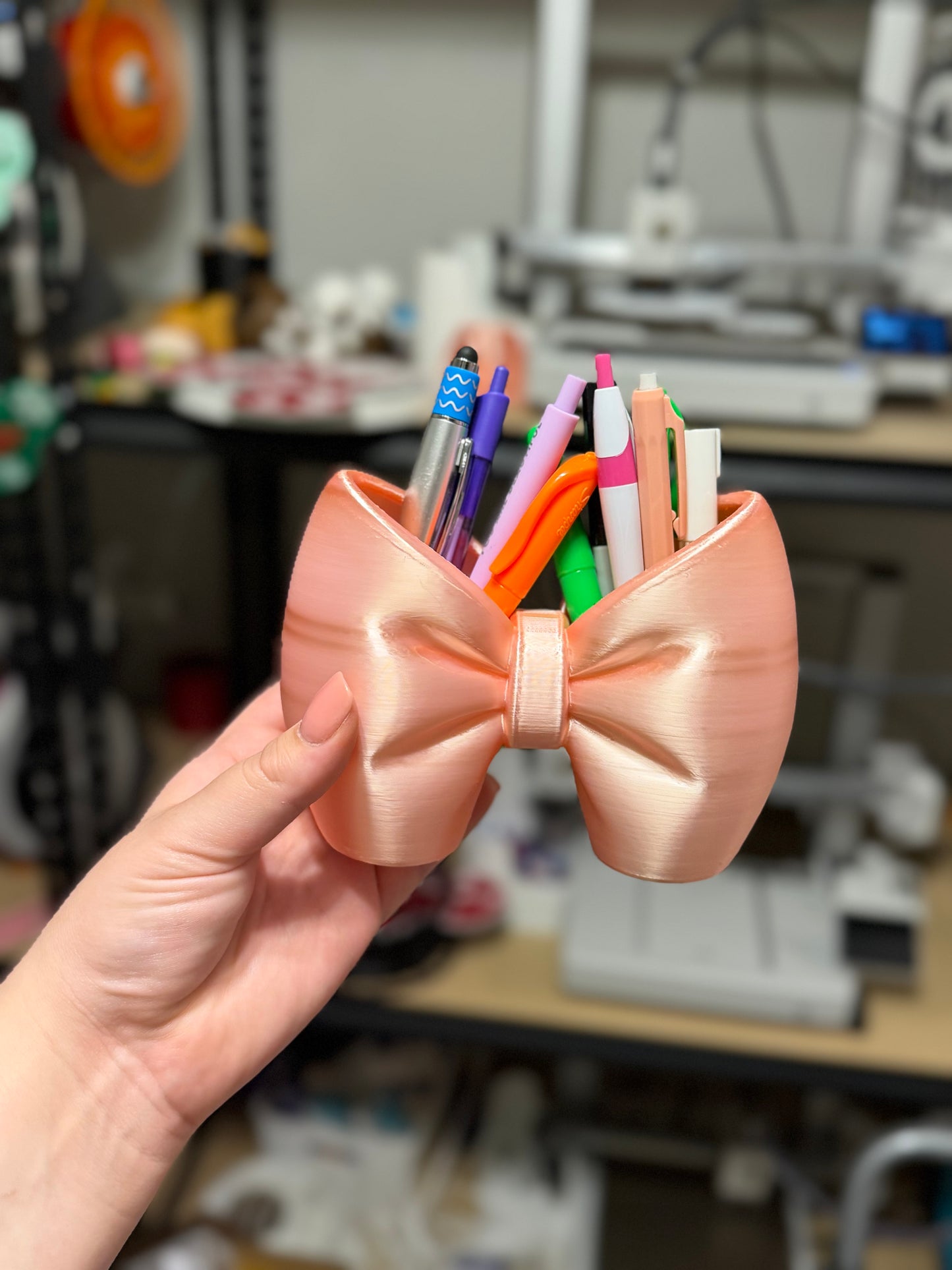 Pink Bow Pencil Holder