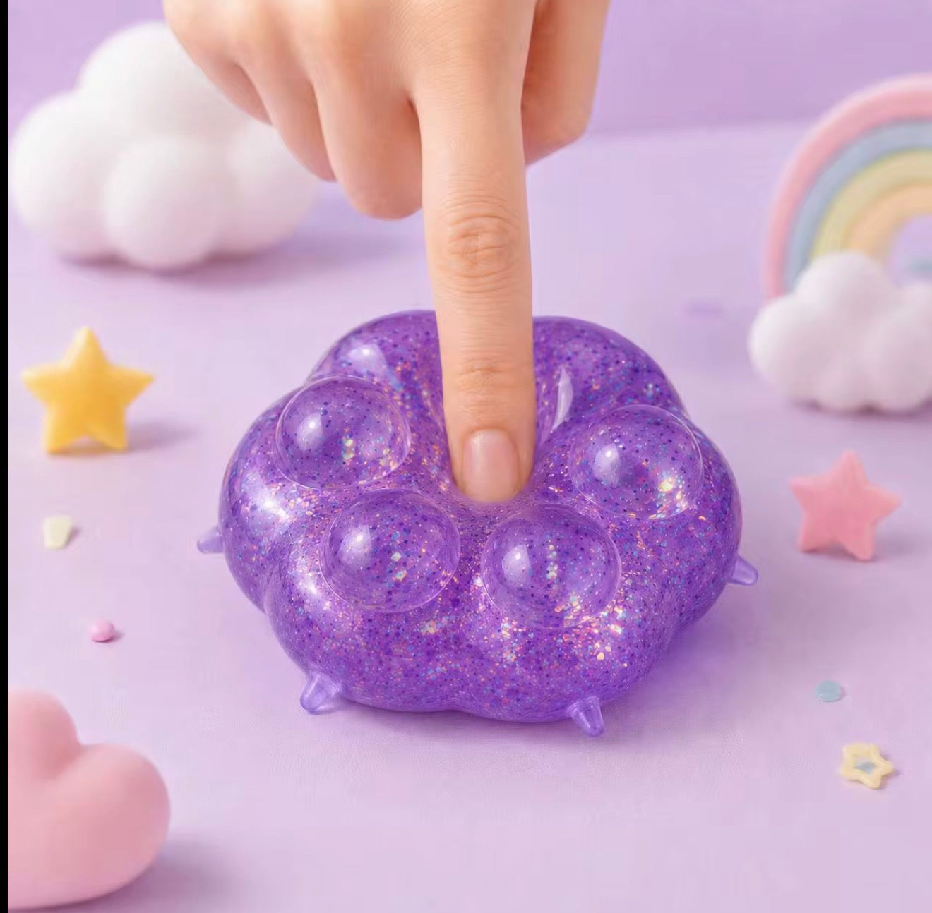 Glitter Paw Squishy Toy