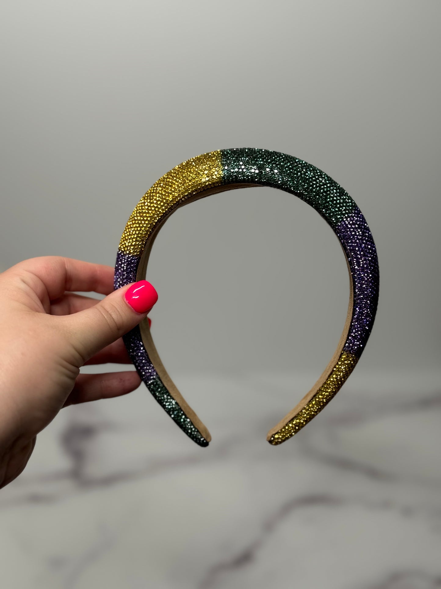 Sparkley Mardi Gras Color Headband