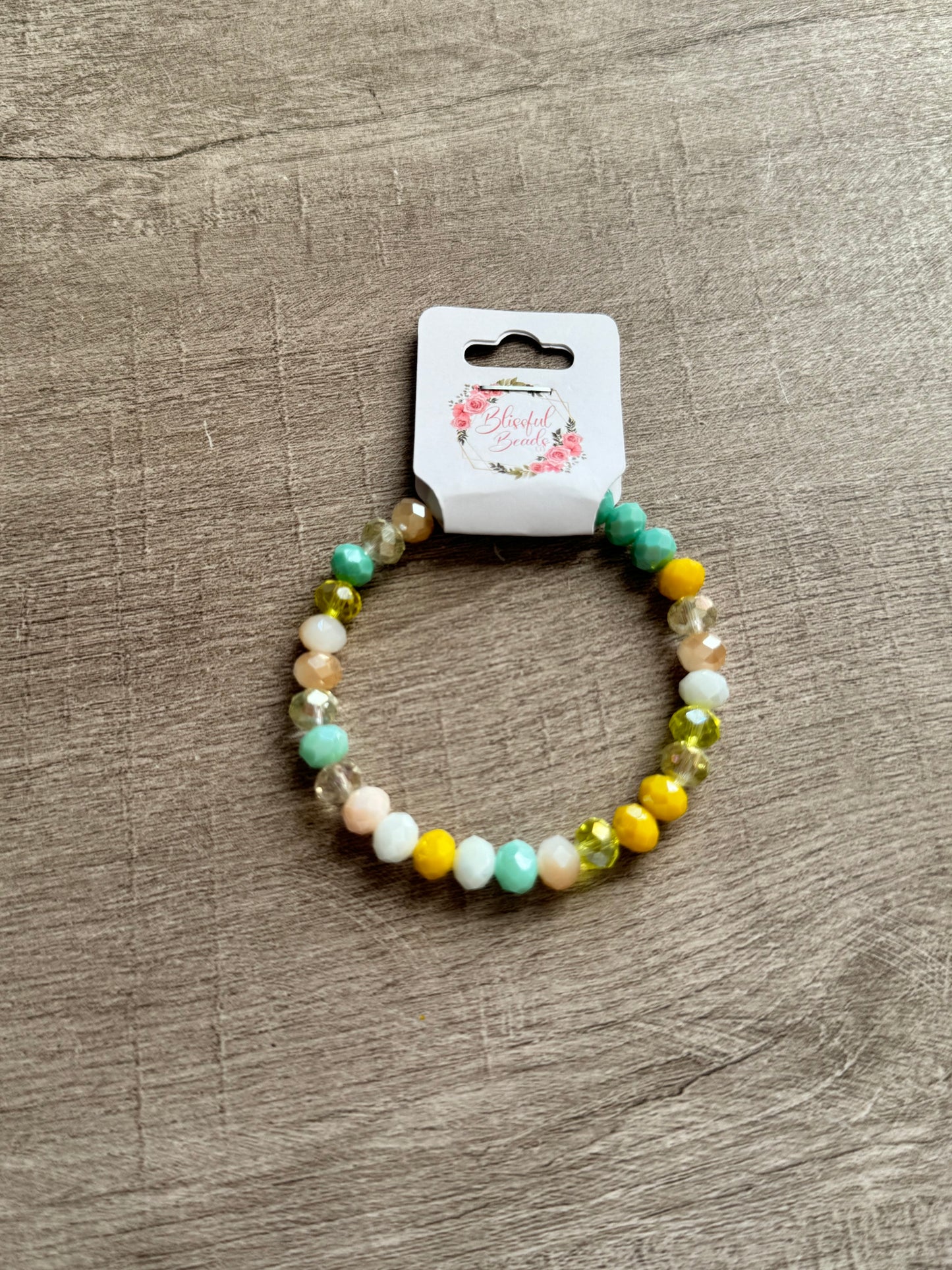 Yellow + Teal Crystal Bracelet