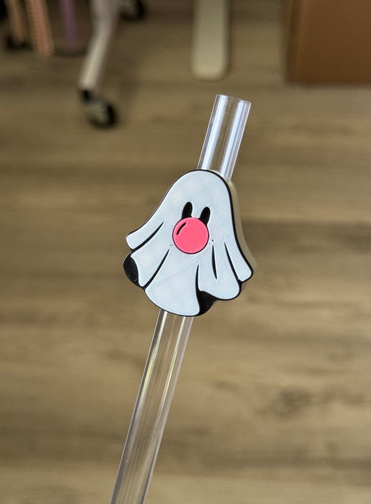 Ghost Bubblegum Straw Topper