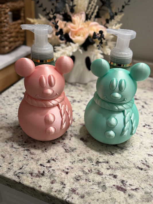 Silk Mickey Snowman Soap Holders