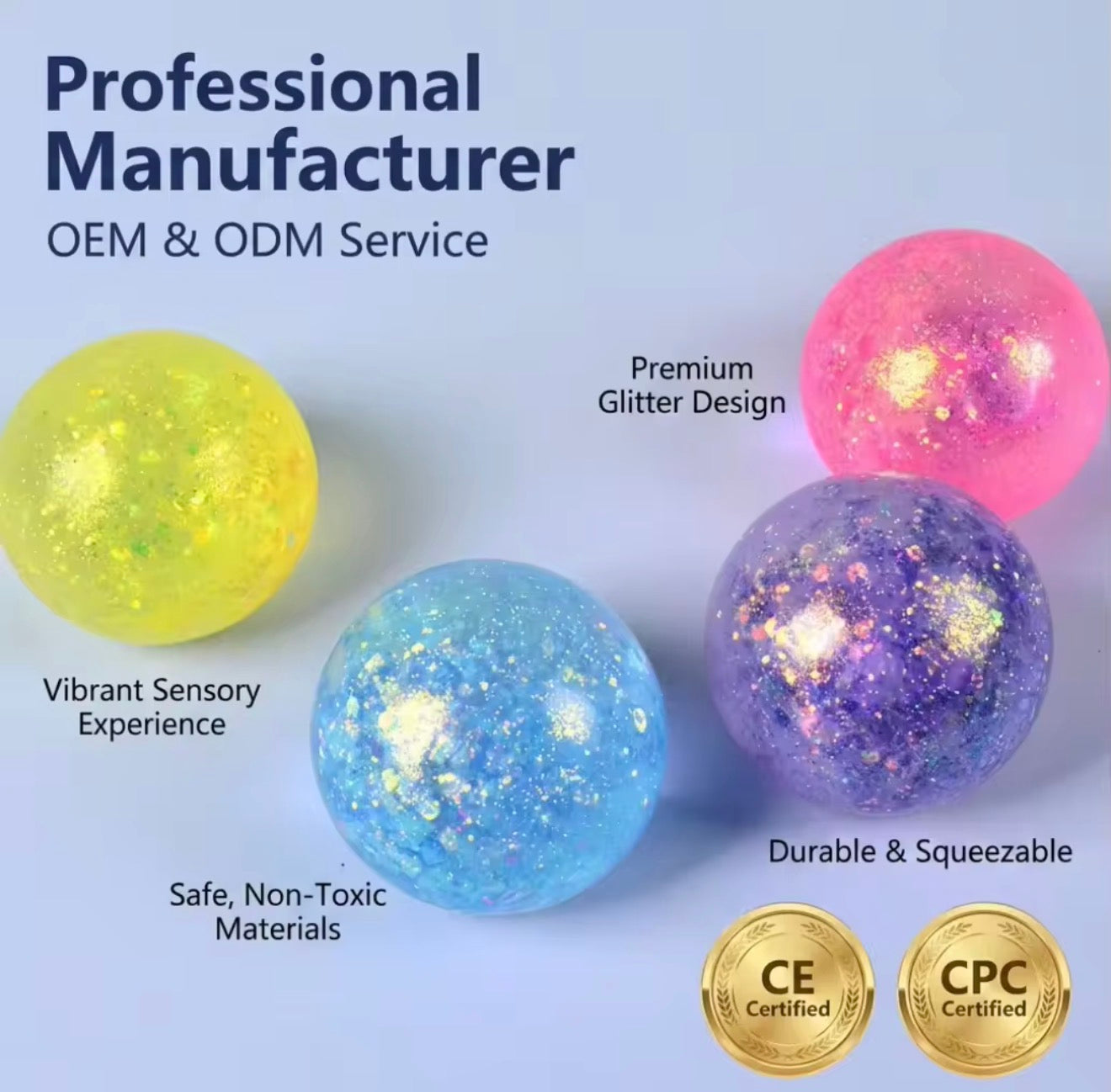 Glitter Ball Squish Toy