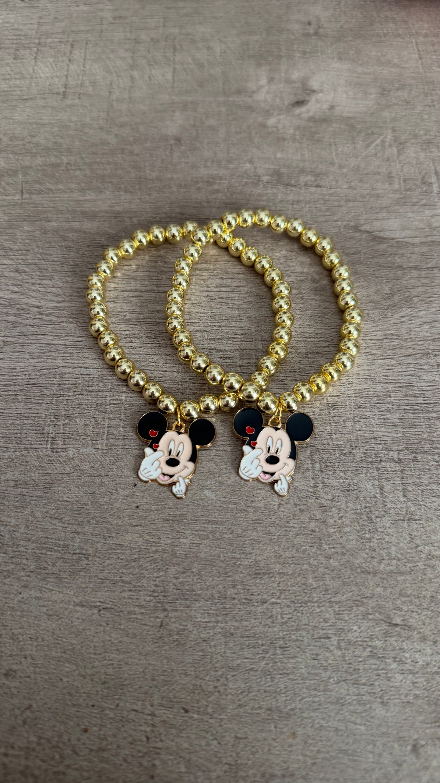 Mickey + Hearts Charm Bracelet