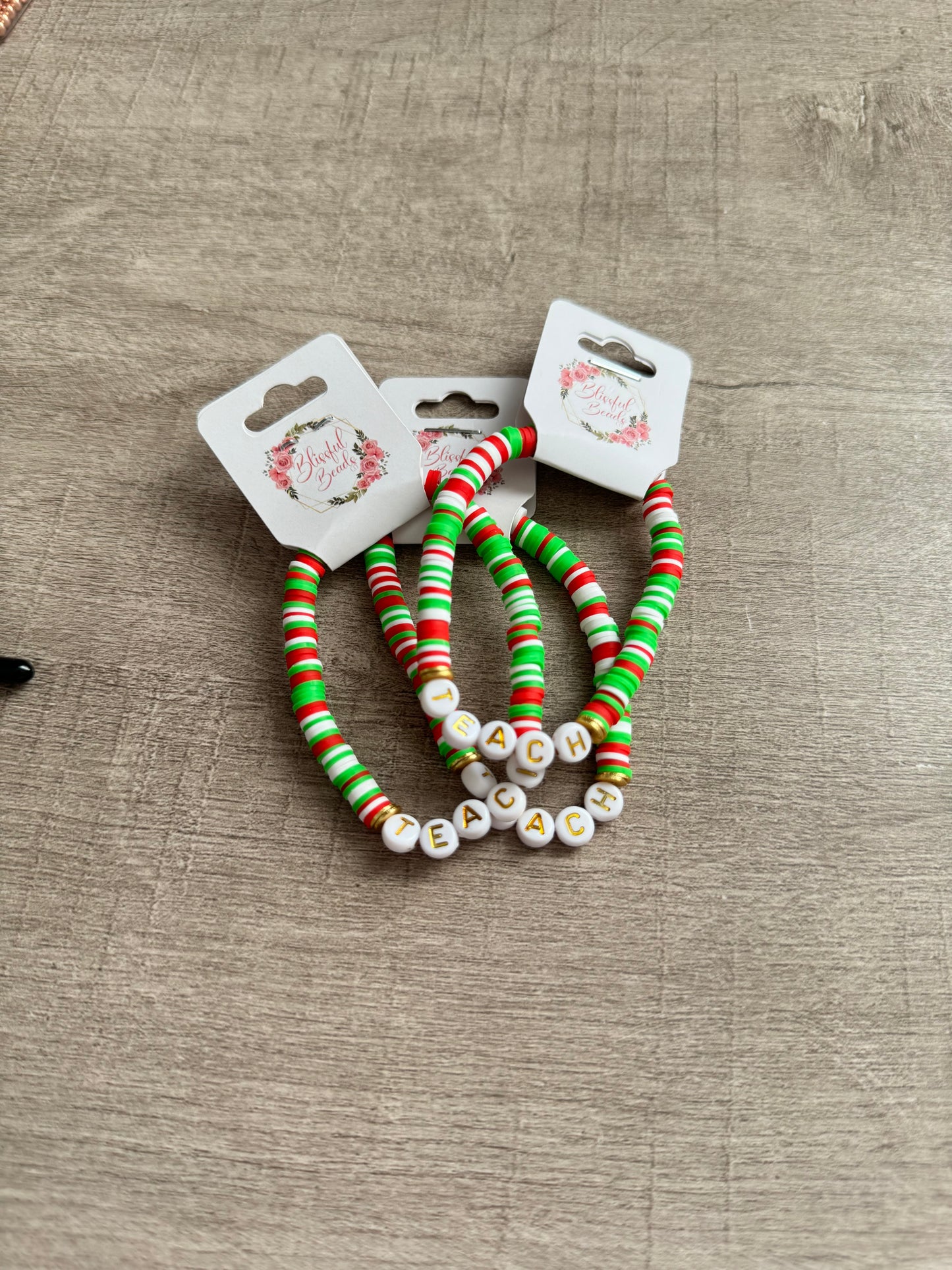 Teach Clay Christmas Bracelet