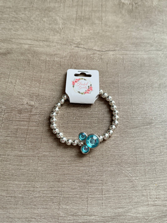 Blue Diamond Mickey Bracelet