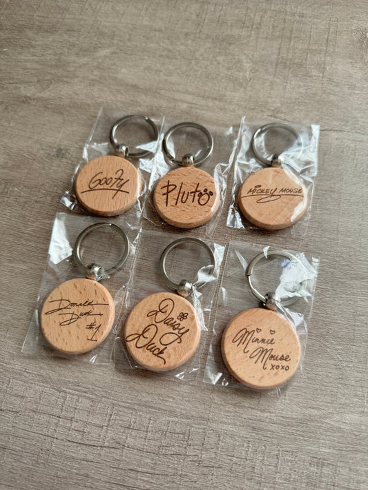 Disney Signatures Engraved Keychains