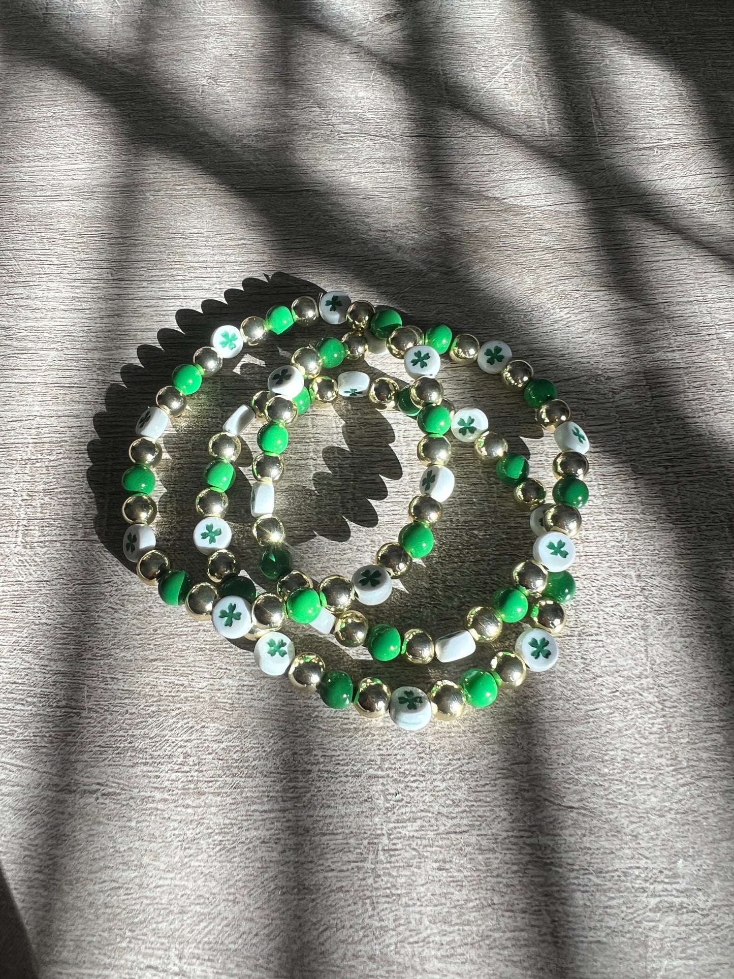 Clover + Green & Gold Bracelet