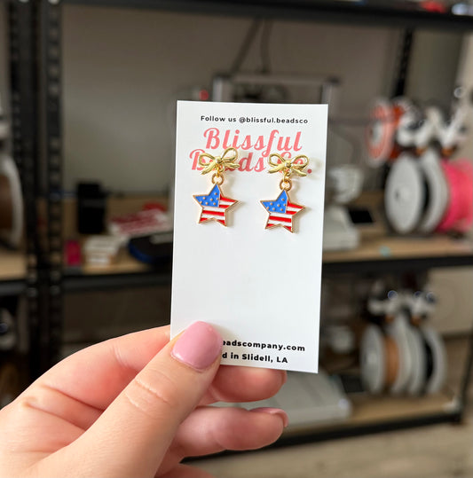 Star-Spangled Bow Earrings