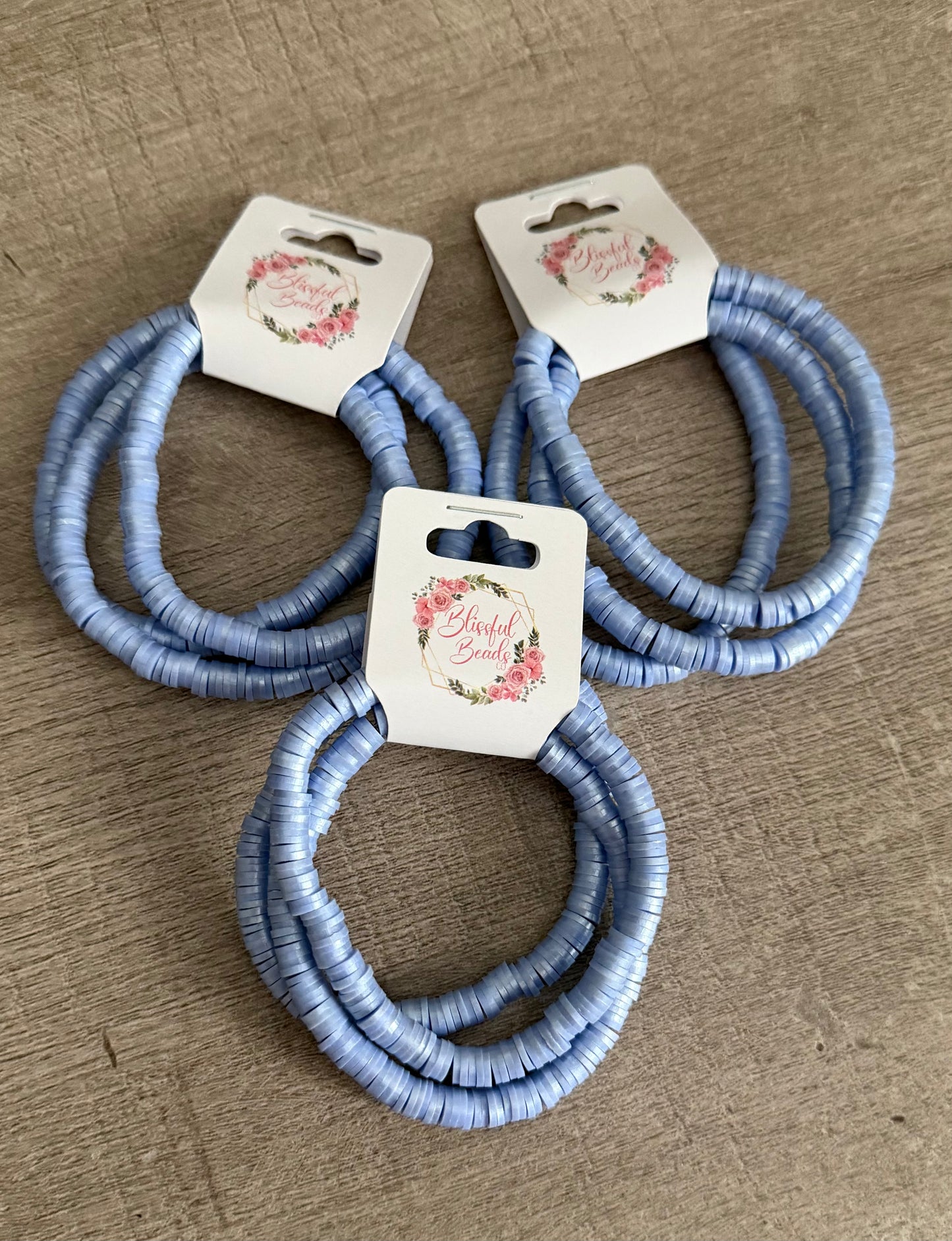 Periwinkle Heishi Bead Bracelet Set