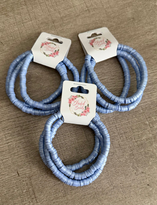 Periwinkle Heishi Bead Bracelet Set