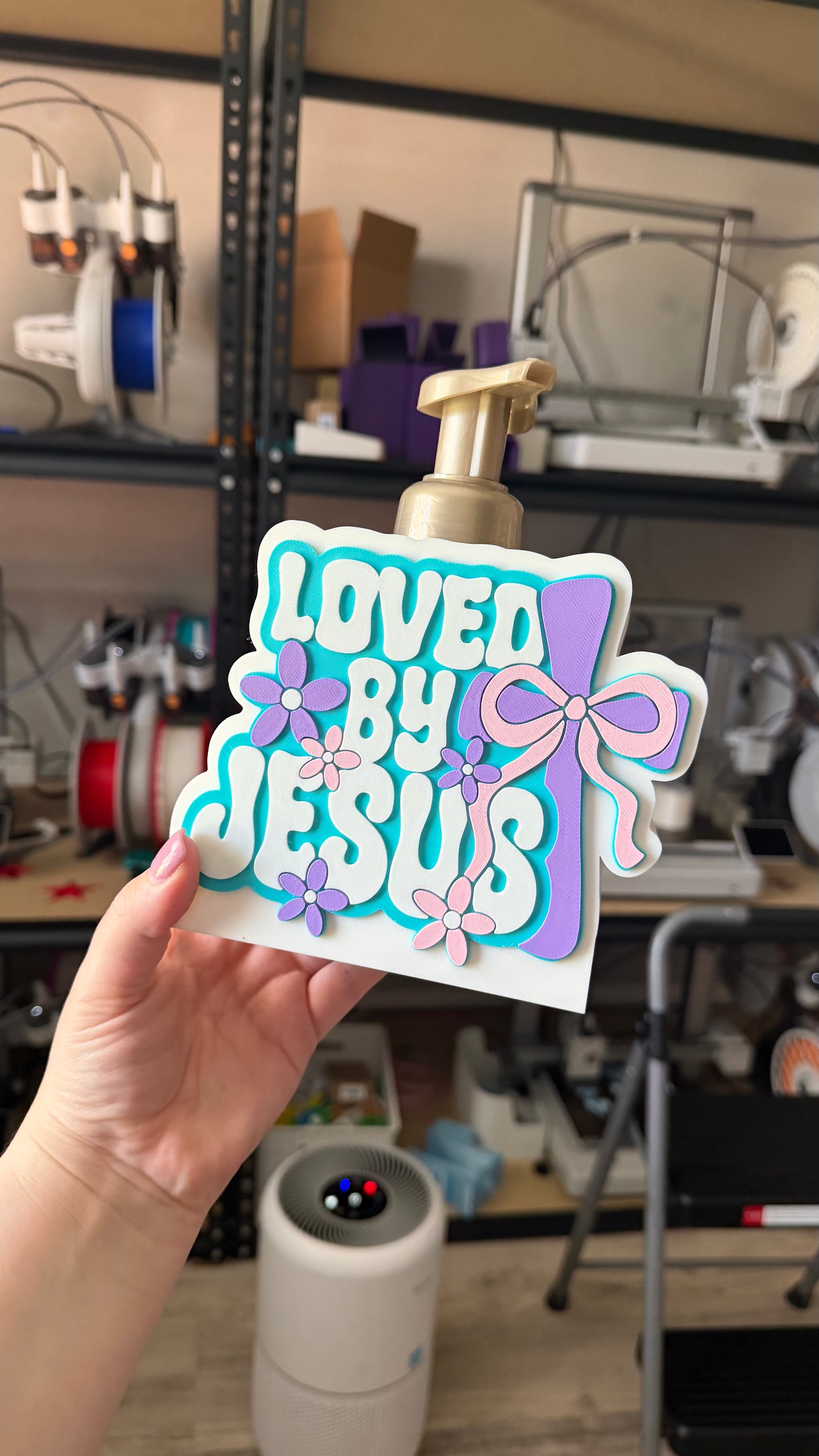 "Loved by Jesus" Groovy Floral Soap Holder