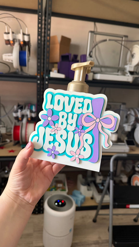 "Loved by Jesus" Groovy Floral Soap Holder