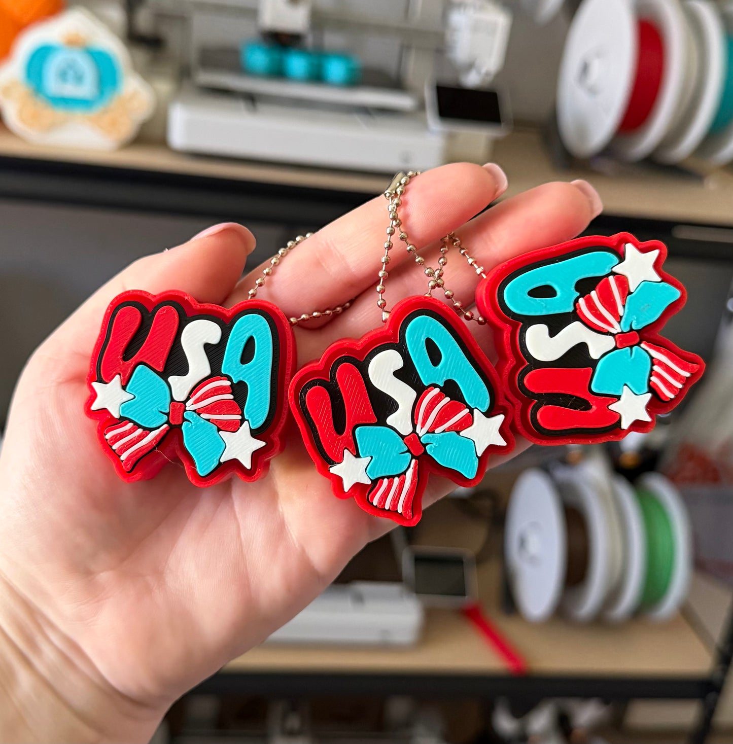 USA Patriotic Bow Fidget Clicker