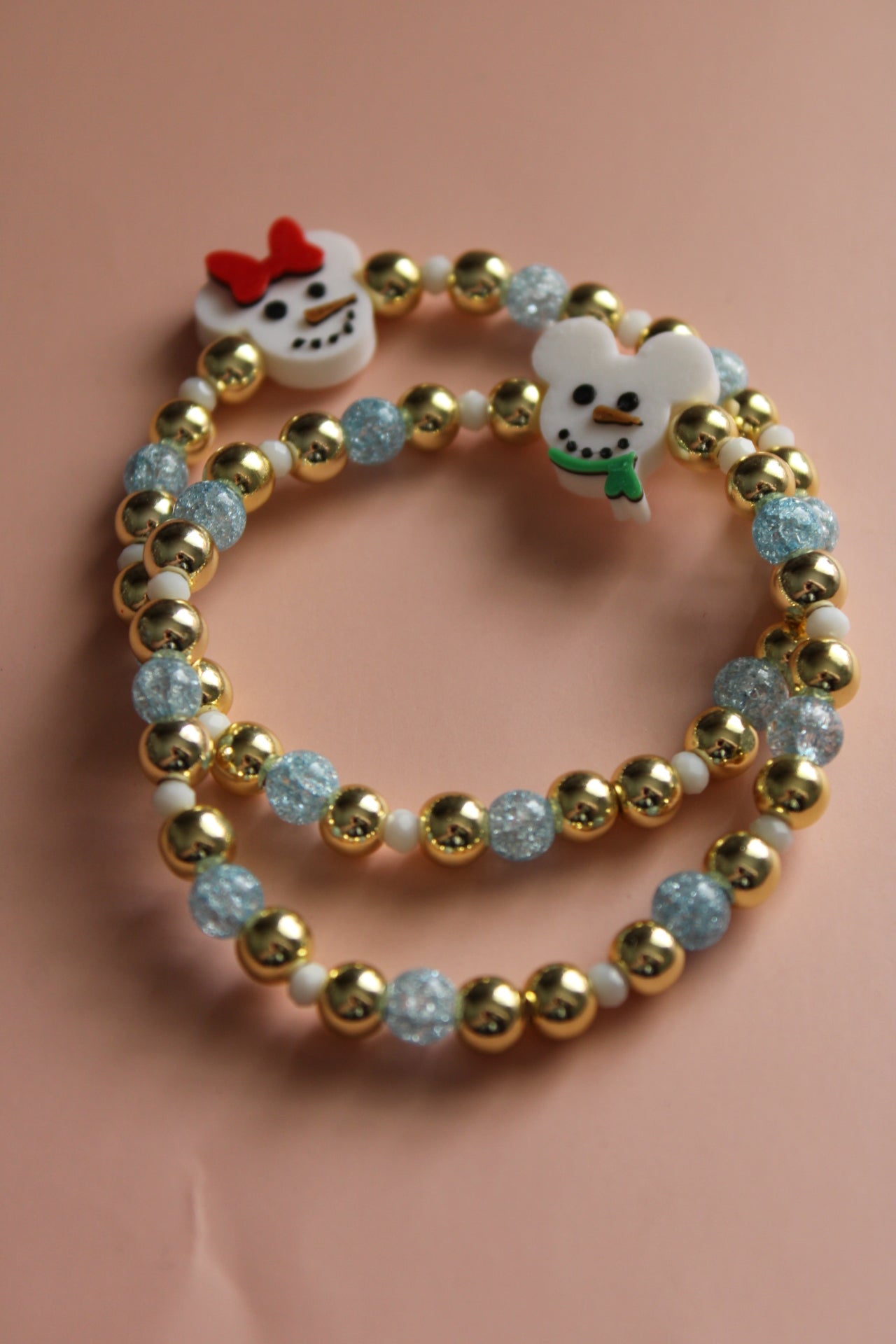 Mickey/Minnie Snowman Bracelet