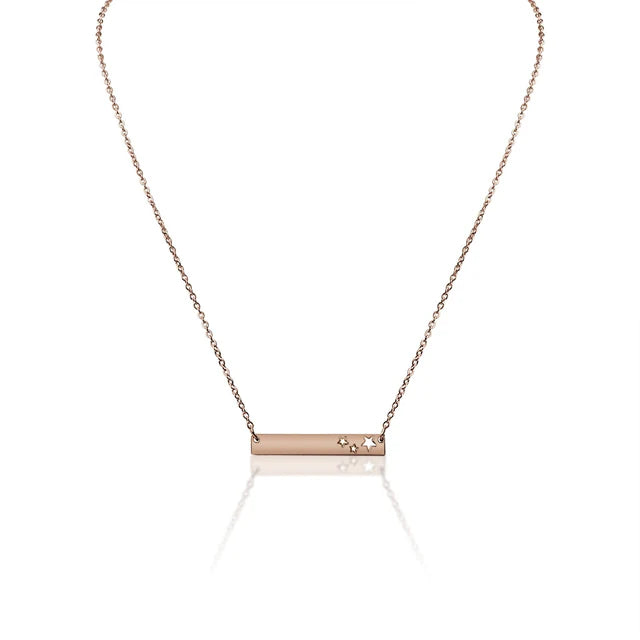 Engravable Cutout Stars Bar Necklace