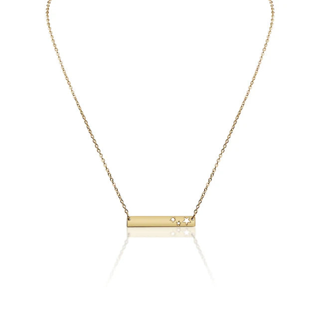 Engravable Cutout Stars Bar Necklace